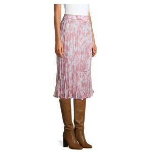 Time and Tru Women's Midi Crinkle Pink Skirt